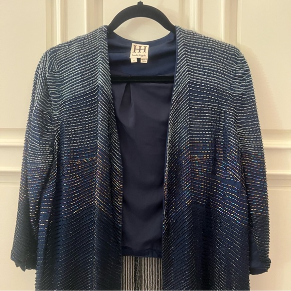 Haute Hippie Beaded Fringe Navy Blue Jacket - Picture 7 of 12